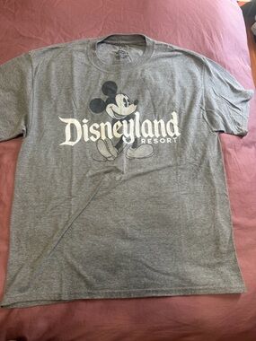 Disney Gray Disneyland Resort Mickey Mouse Short Sleeve Tee